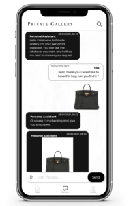 Screenshot d'une conversation dans l'application